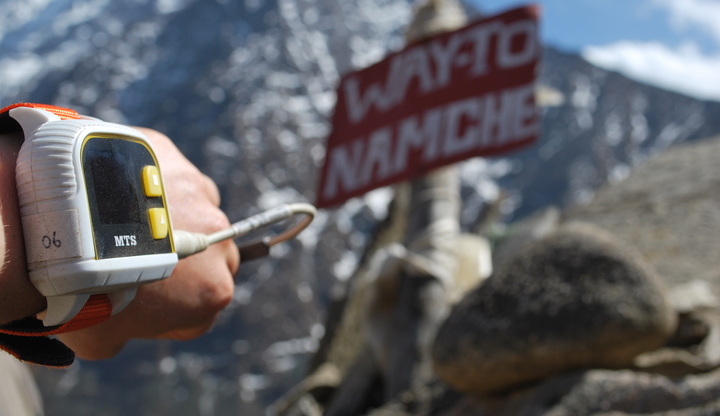 On the way to Namche wearing our MTS kit On the way to Namche wearing our MTS kit